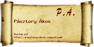 Pásztory Ákos névjegykártya